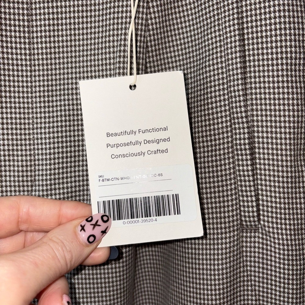 Everlane Way-High Drape Trousers 6S Houndstooth NWT High Rise Wide Leg - Picture 3 of 6